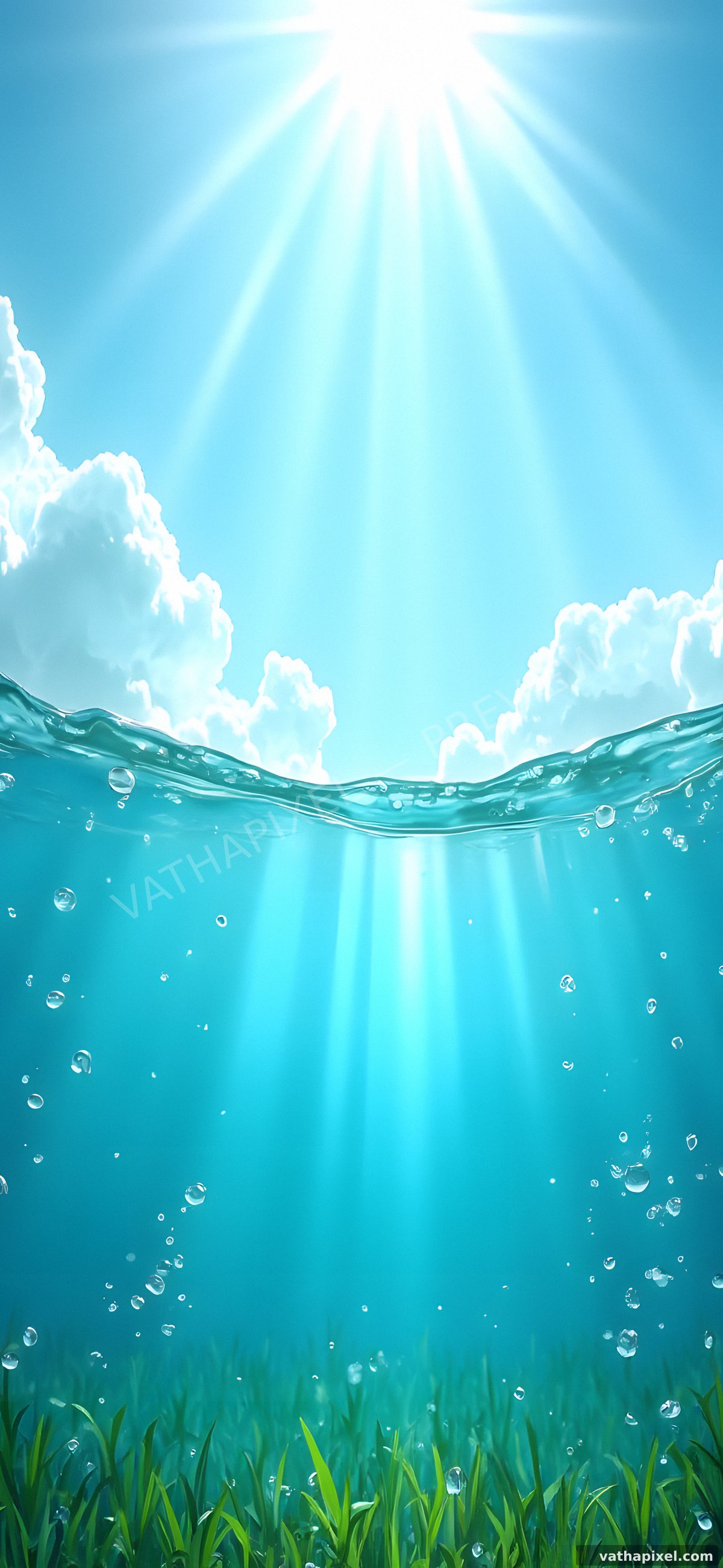 Frutiger Aero: Wallpaper Licht unter Wasser