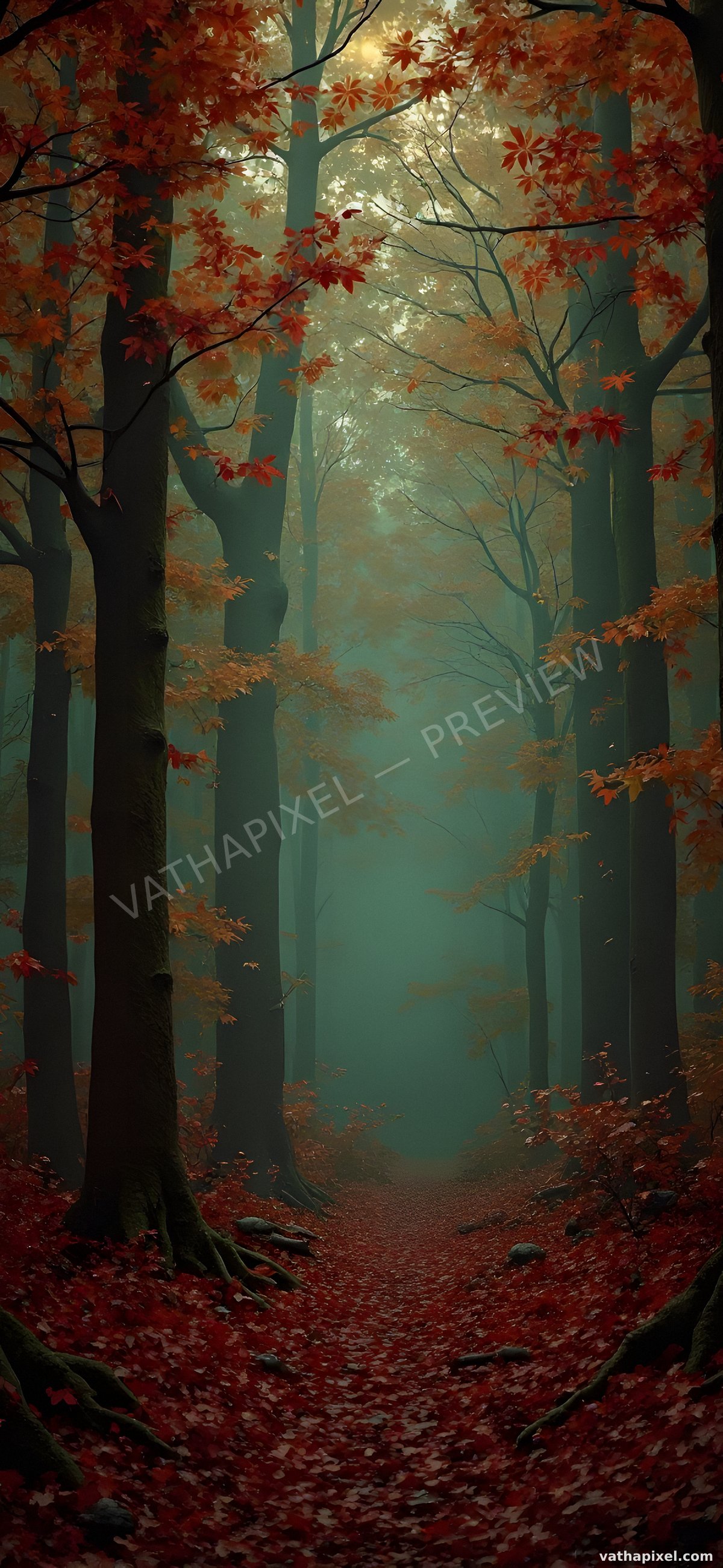 Halloween Dark Academia: Wallpaper Herbstnebel