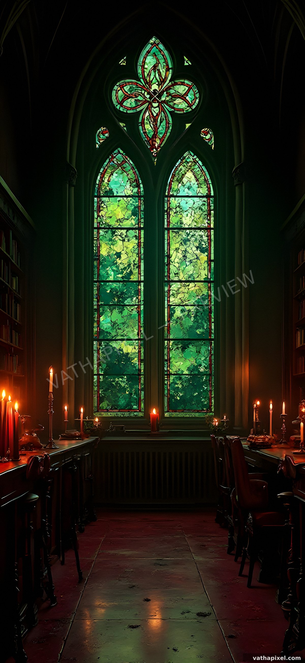 Halloween Dark Academia: Wallpaper Glasfenster