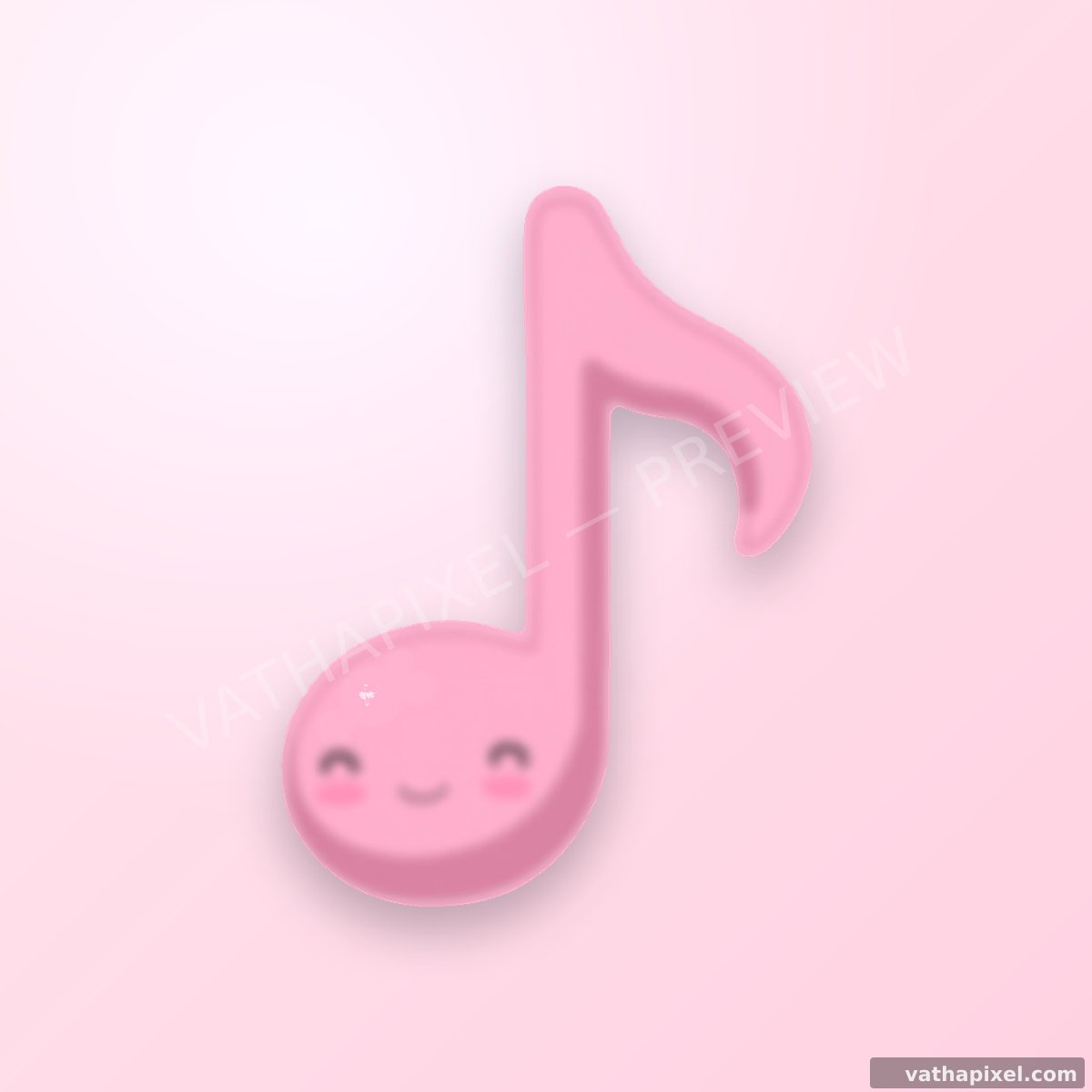 Kawaii Blush Icon Musiknote