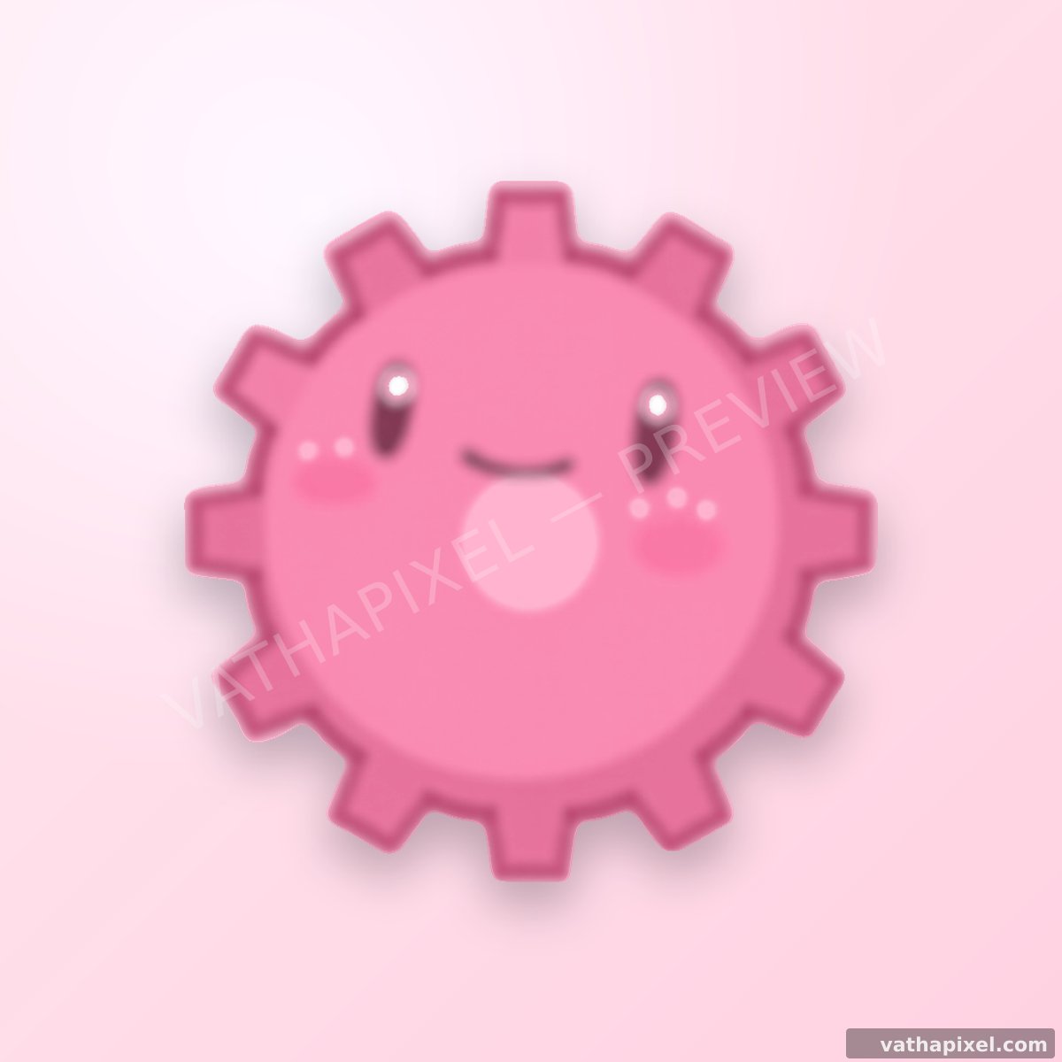 Kawaii Blush Icon Zahnrad