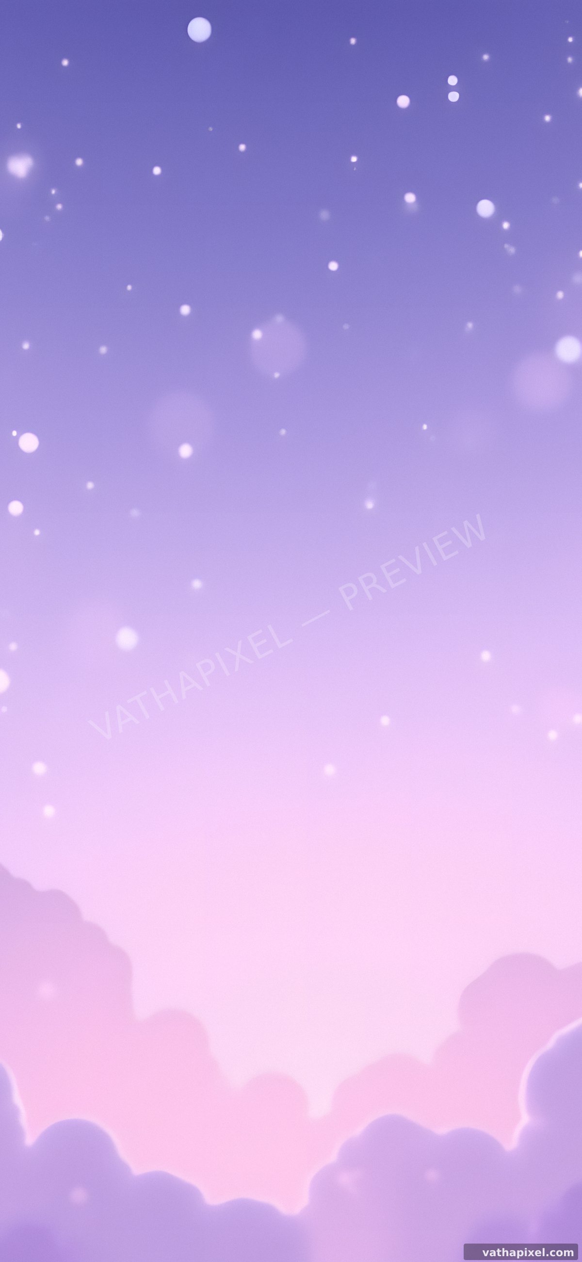 Kawaii Clouds Wallpaper lila Sternenhimmel