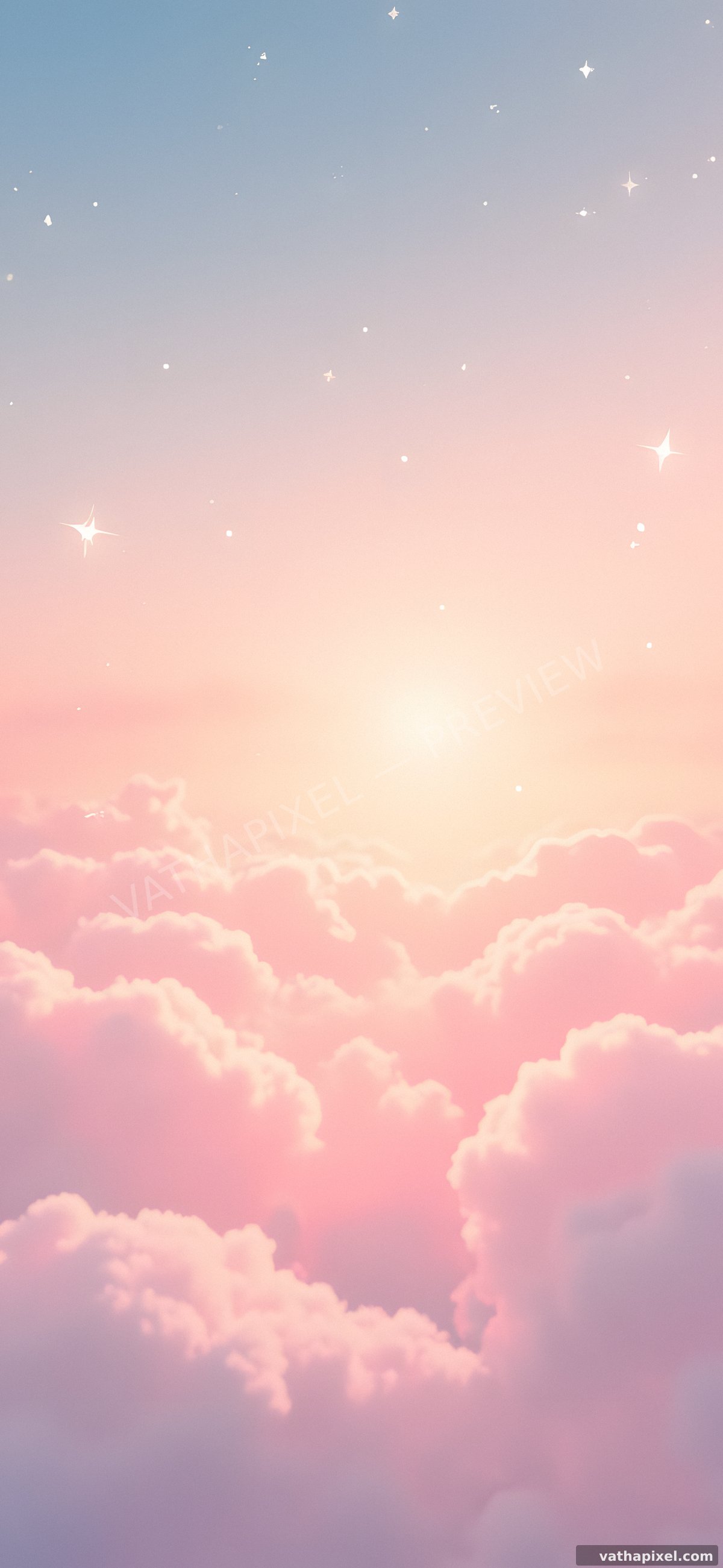 Kawaii Clouds Wallpaper Sonnenuntergang mit Wolken