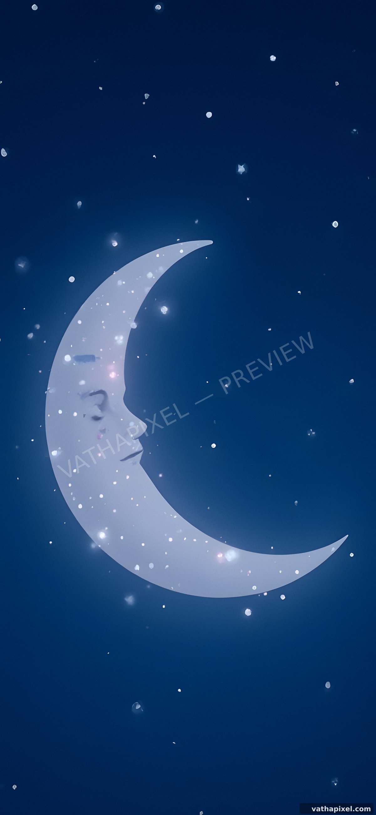 Kawaii Sparkle Wallpaper Pastell-Mondsichel