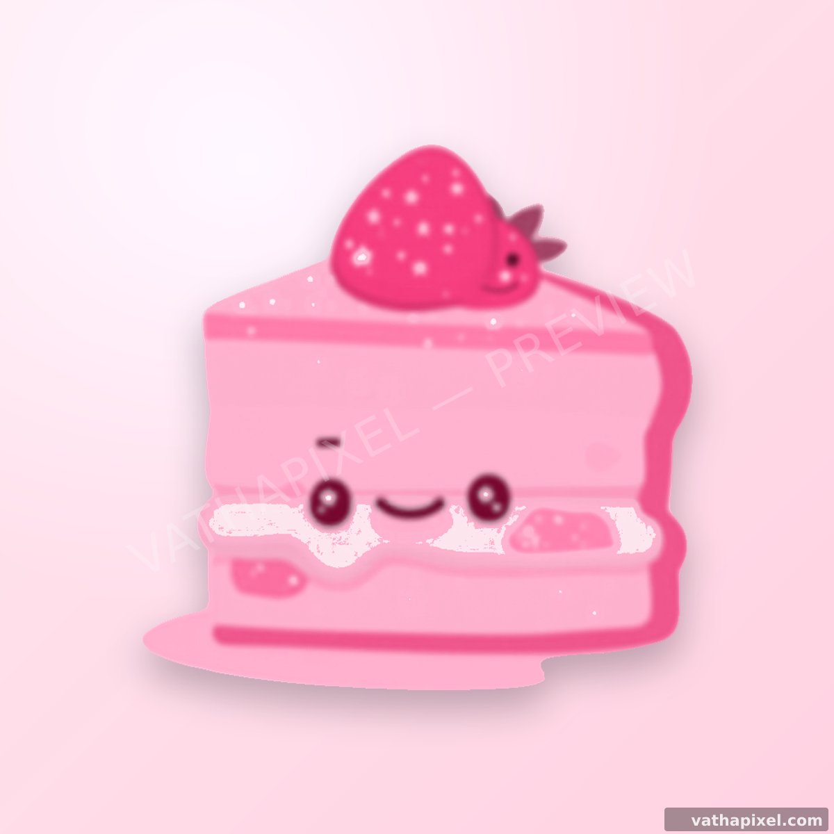 Kawaii Sweets Icon Erdbeertorte