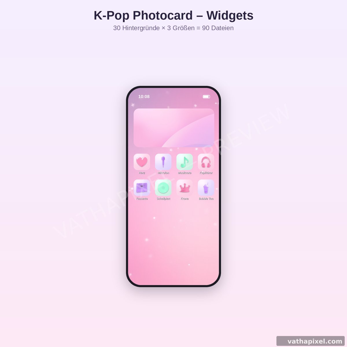 iPhone-Homescreen mit K-Pop-Photocard-Widget