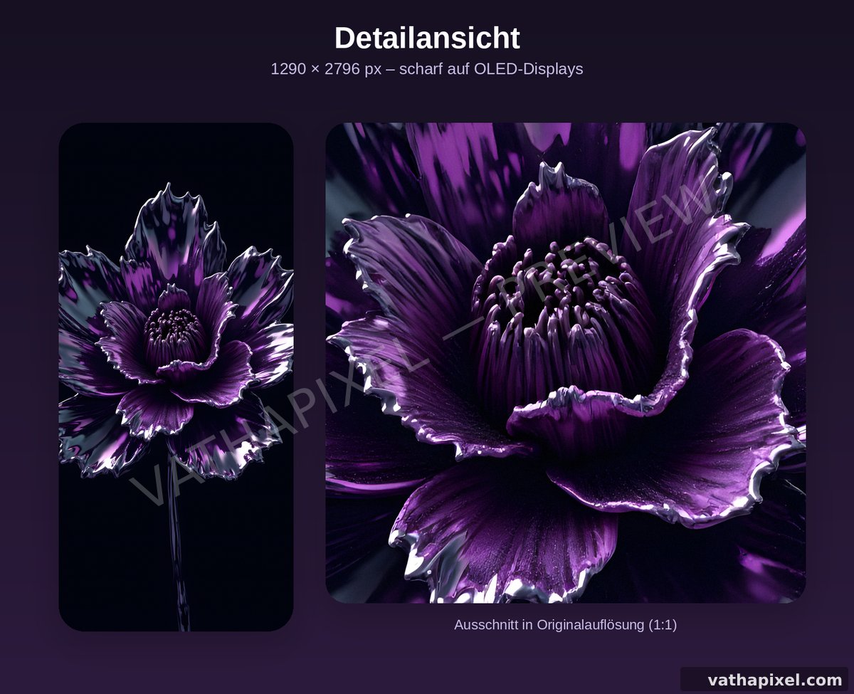 Nahaufnahme eines Liquid Chrome Wallpapers