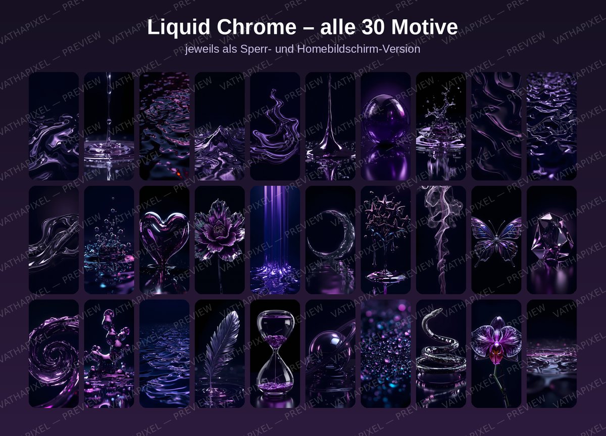 Raster aller 30 Liquid Chrome Wallpaper